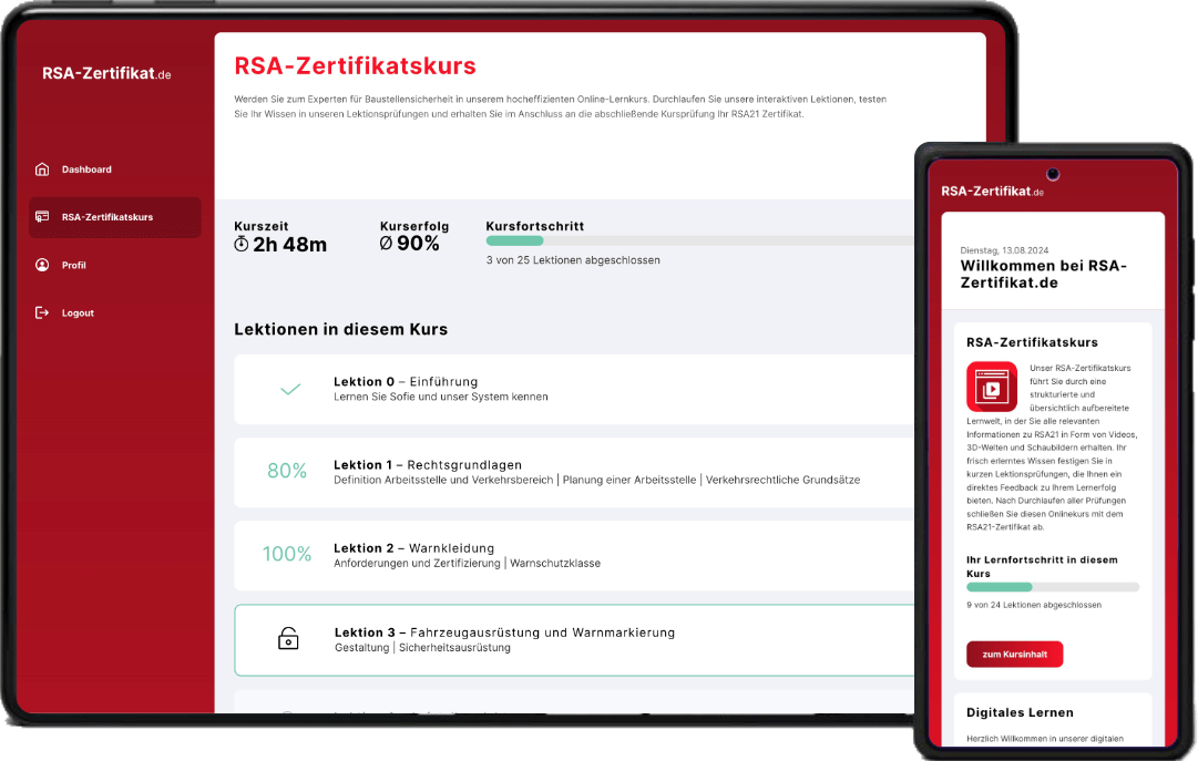 RSA Lernplattform Mockup